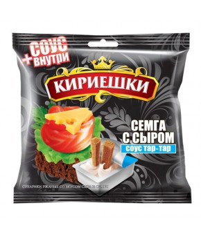 Сухарики Кириешки со вкусом сыра и семги с соусом тар-тар 60г+25г  