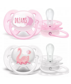 Пустышка Avent Ultra Soft силиконовая Dreams/Лебедь для девочки 0-6мес (цена за 1шт)