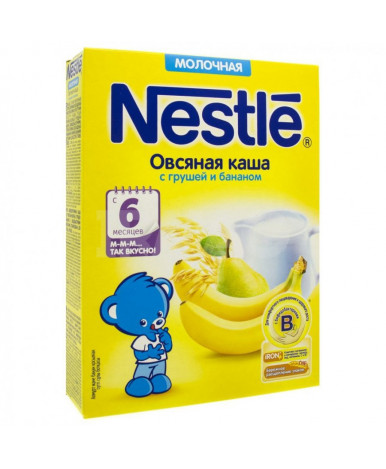 Каша nestle молочная овсяная с грушей и бананом с 6 мес