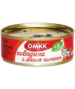 Пюре ОМКК говядина с мясом цыплят 100г