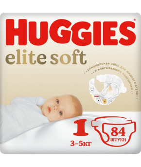 Подгузники Huggies Elite Soft 1 (3-5 кг) 84шт